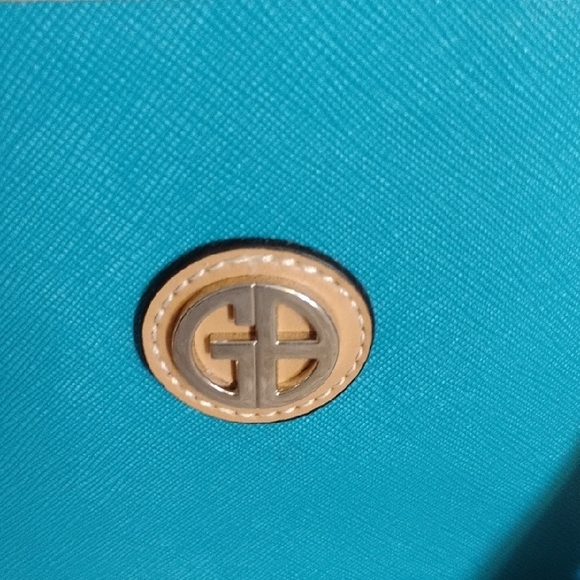 Pretty Teal and Tan Tote Bag - Picture 2 of 10